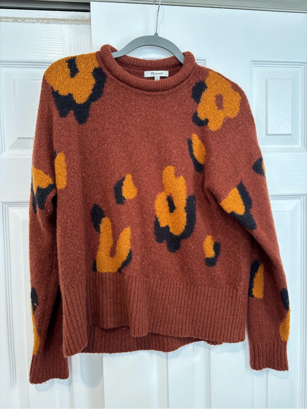 Madewell Leopard Intarsia Fulton Pullover Sweater - Picture 2 of 4